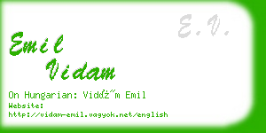 emil vidam business card